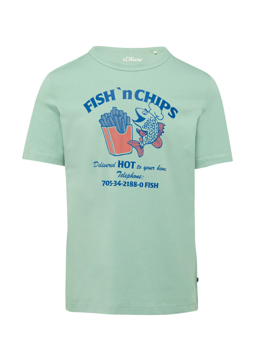 s.Oliver Red Label - Baumwollshirt mit Frontprint grün - Gr. - S von s.Oliver Red Label