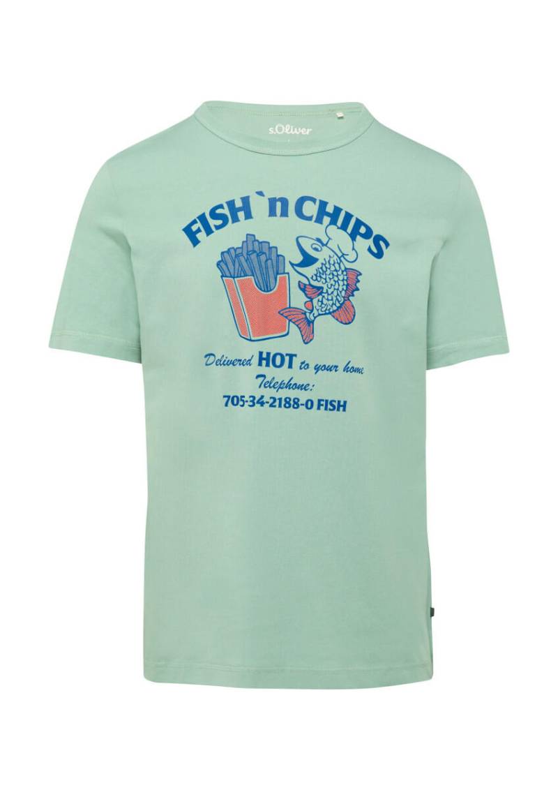 s.Oliver Red Label - Baumwollshirt mit Frontprint grün - Gr. - S von s.Oliver Red Label