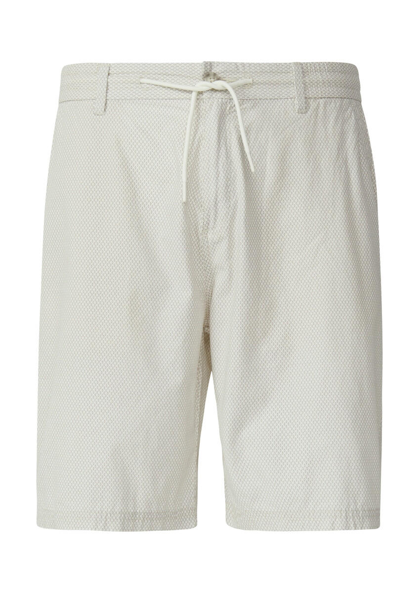 s.Oliver Red Label - Bermuda mit Minimalmuster und Elastikbund weiß - Gr. - 31 von s.Oliver Red Label