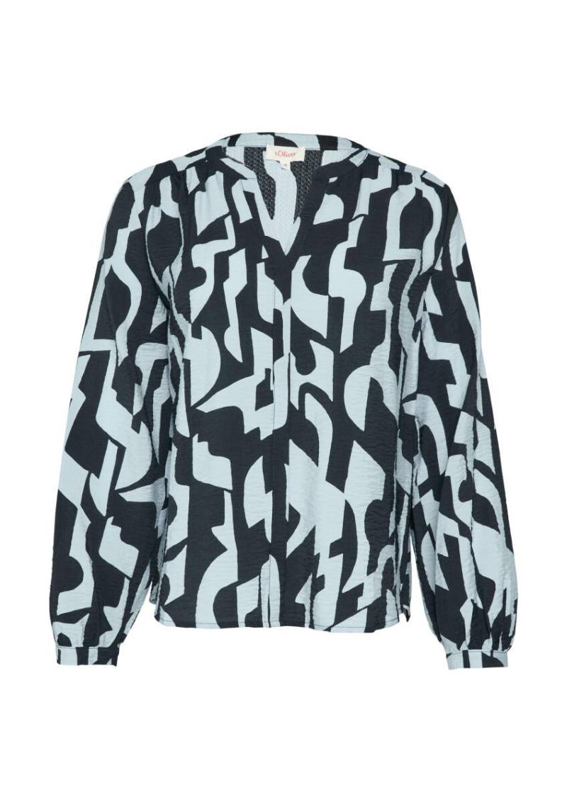 s.Oliver Red Label - Bluse aus Viskosemix mit Raffung blau - Gr. - 38 von s.Oliver Red Label
