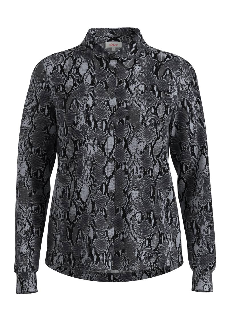s.Oliver Red Label - Bluse mit Schlangenmuster grau - Gr. - 38 von s.Oliver Red Label