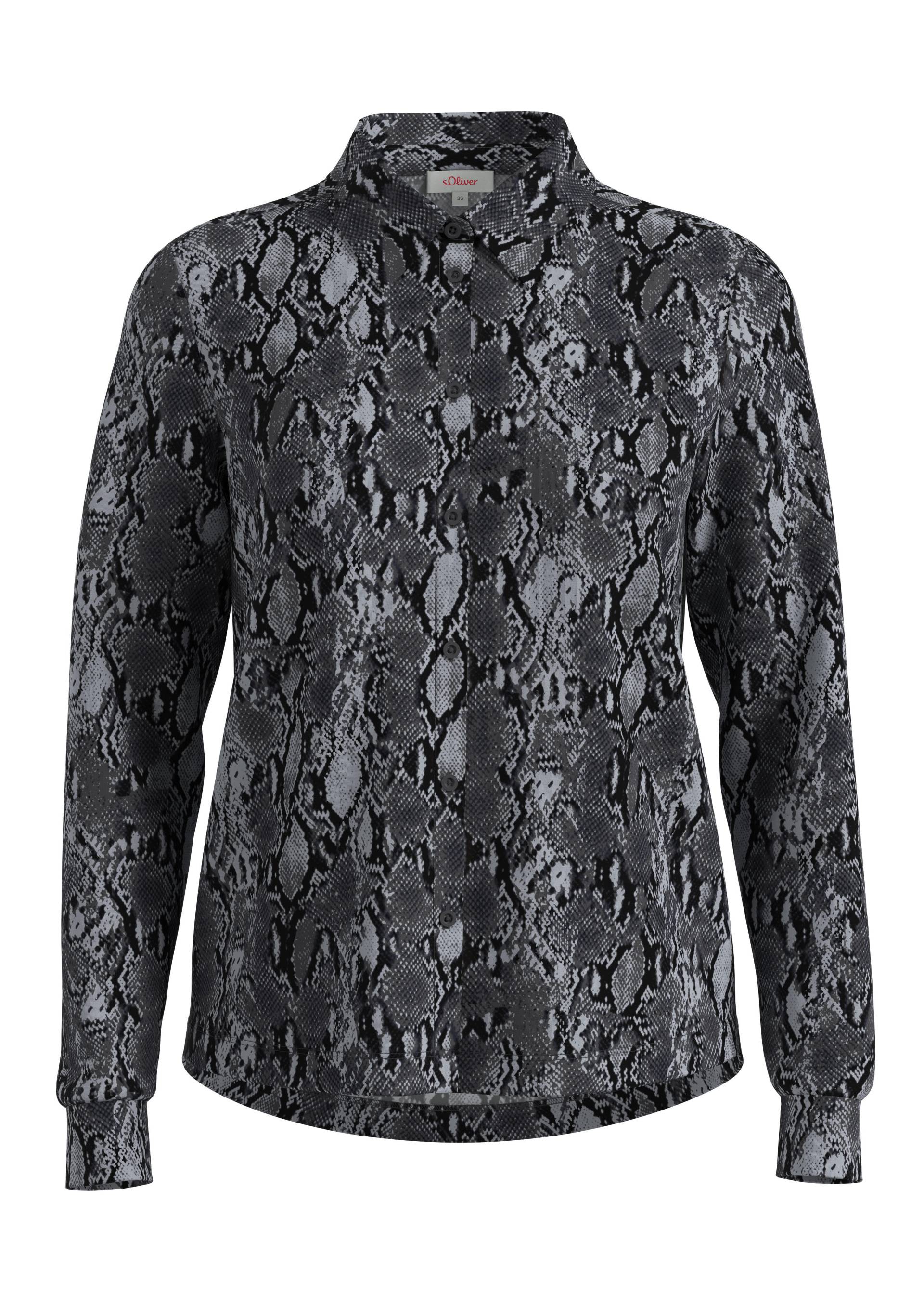 s.Oliver Red Label - Bluse mit Schlangenmuster grau - Gr. - 42 von s.Oliver Red Label