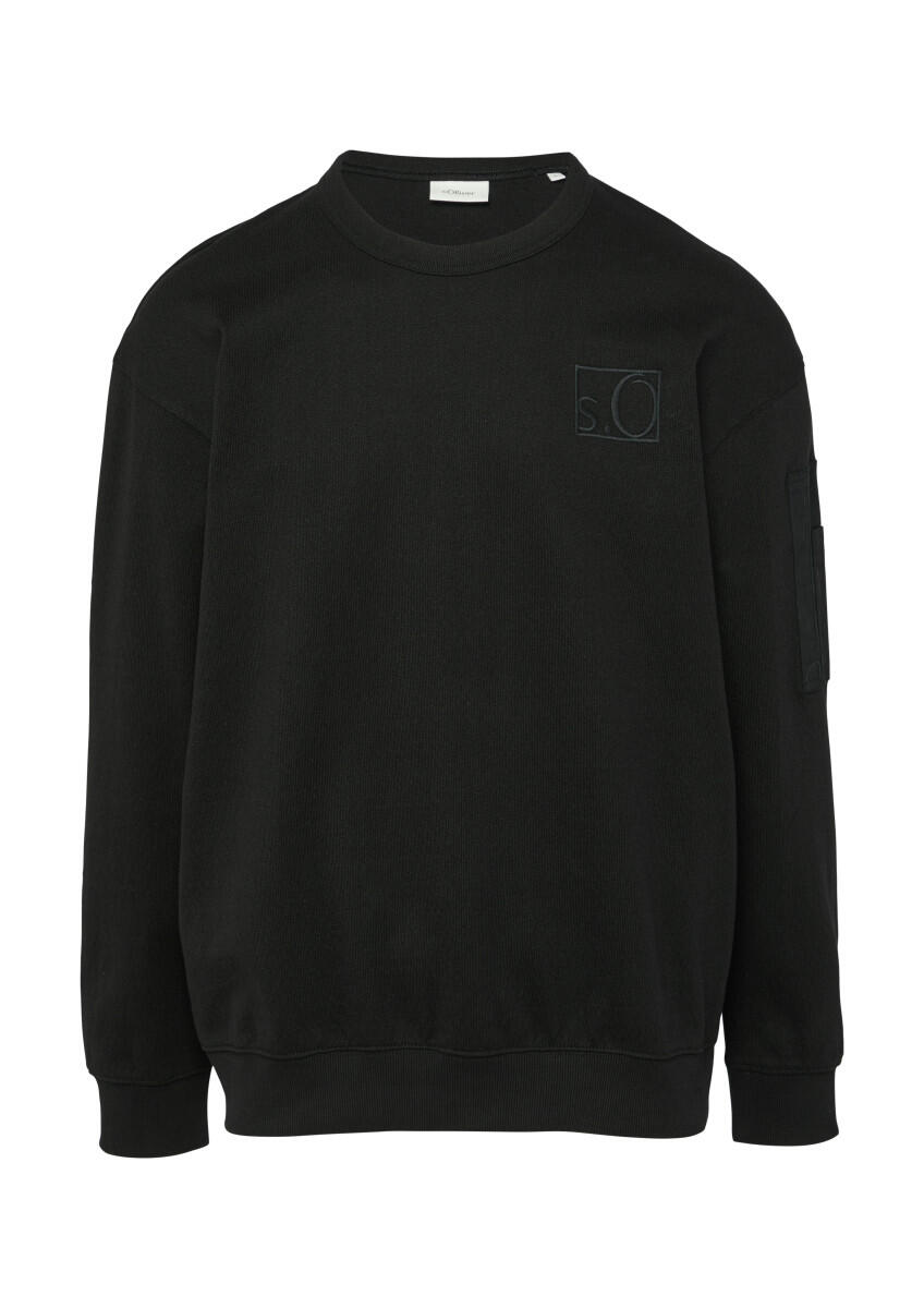 s.Oliver Red Label - Bouclé-Sweatshirt im Relaxed Fit schwarz - Gr. - S von s.Oliver Red Label