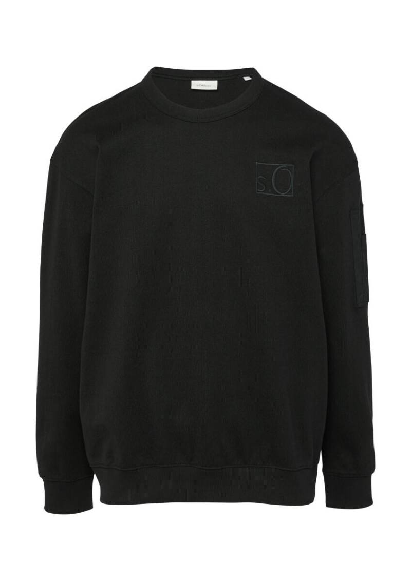 s.Oliver Red Label - Bouclé-Sweatshirt im Relaxed Fit schwarz - Gr. - XL von s.Oliver Red Label