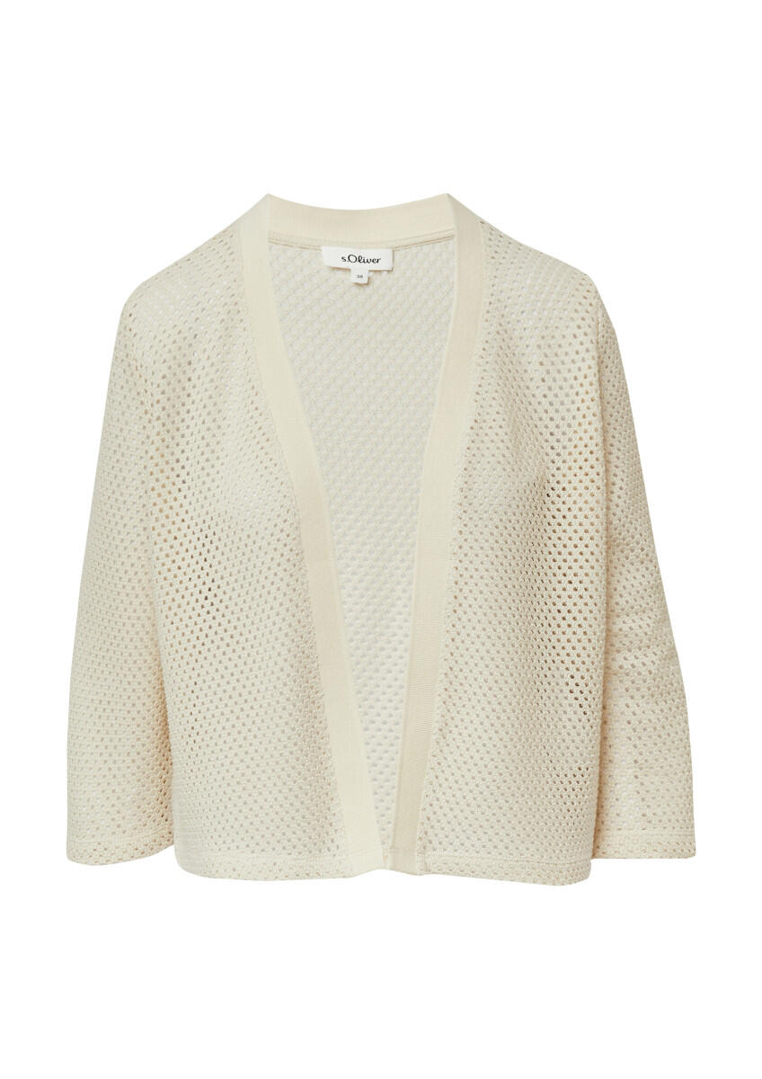 s.Oliver Red Label - Cardigan aus Ajourjersey beige - Gr. - 46 von s.Oliver Red Label