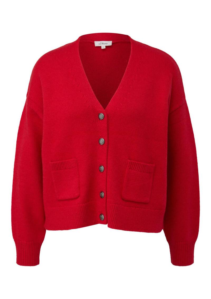 s.Oliver Red Label - Cardigan mit Metall-Knöpfen und aufgesetzten Taschen rot - Gr. - 44 von s.Oliver Red Label