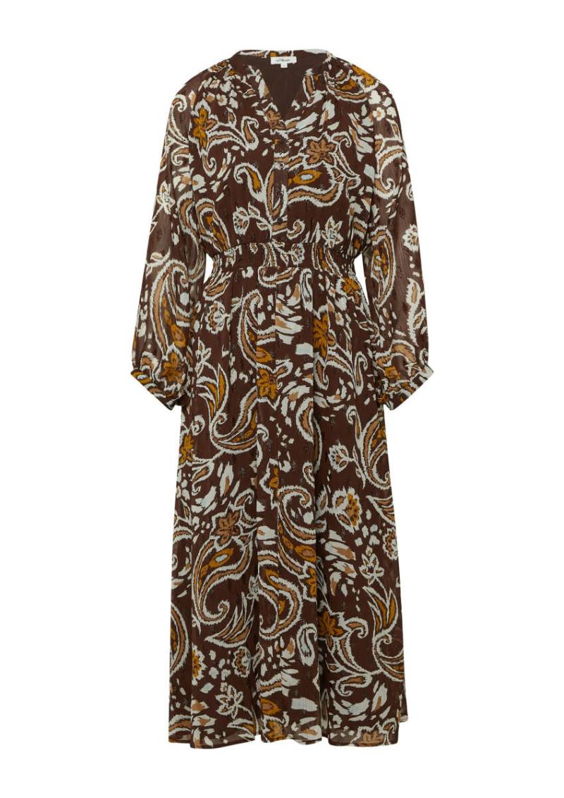 s.Oliver Red Label - Chiffonkleid mit Effektgarn im Relaxed Fit braun - Gr. - 38 von s.Oliver Red Label