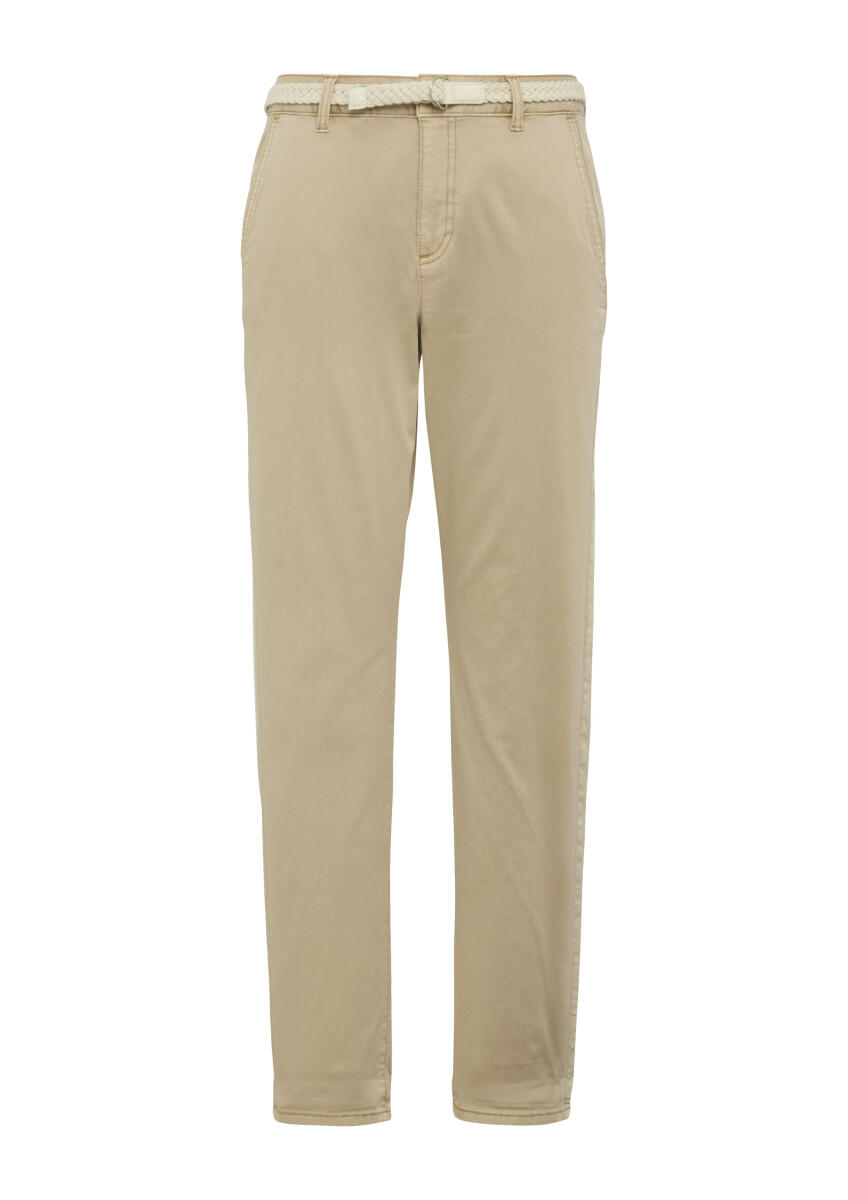 s.Oliver Red Label - Chino mit geflochtenem Gürtel und Garment Dye beige - Gr. - 44 von s.Oliver Red Label
