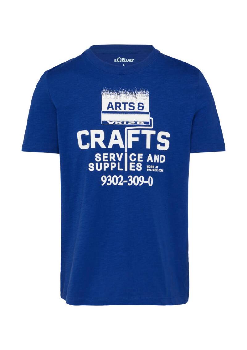 s.Oliver Red Label - Crew-Neck-Shirt aus Baumwolle mit Frontprint blau - Gr. - M von s.Oliver Red Label