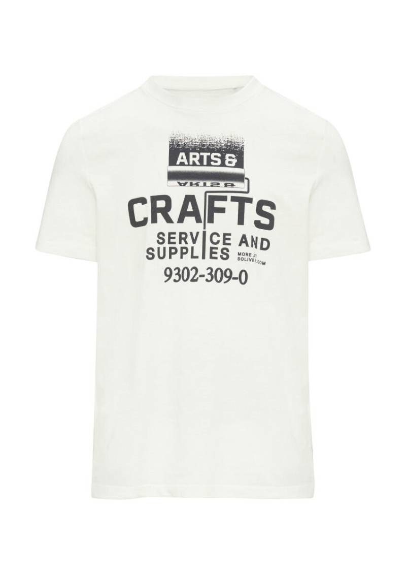 s.Oliver Red Label - Crew-Neck-Shirt aus Baumwolle mit Frontprint weiß - Gr. - S von s.Oliver Red Label