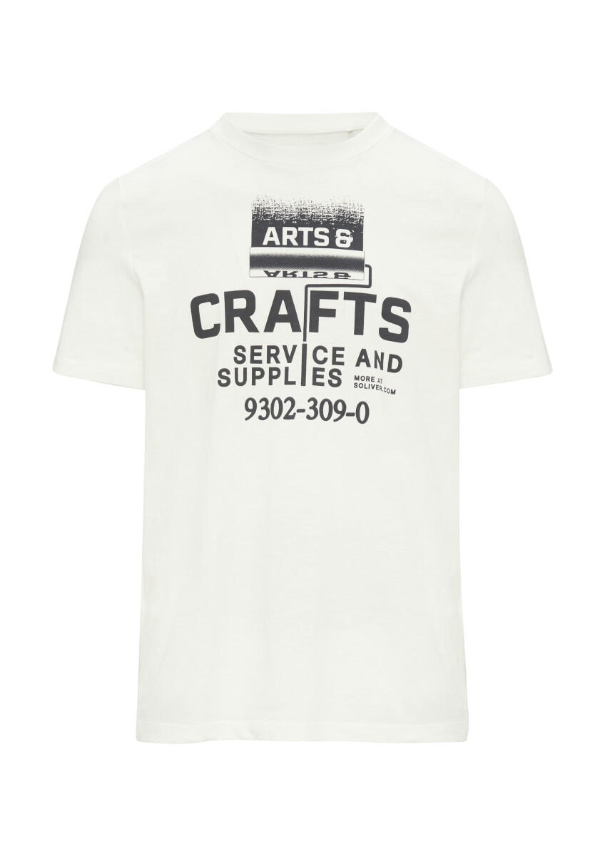 s.Oliver Red Label - Crew-Neck-Shirt aus Baumwolle mit Frontprint weiß - Gr. - XL von s.Oliver Red Label