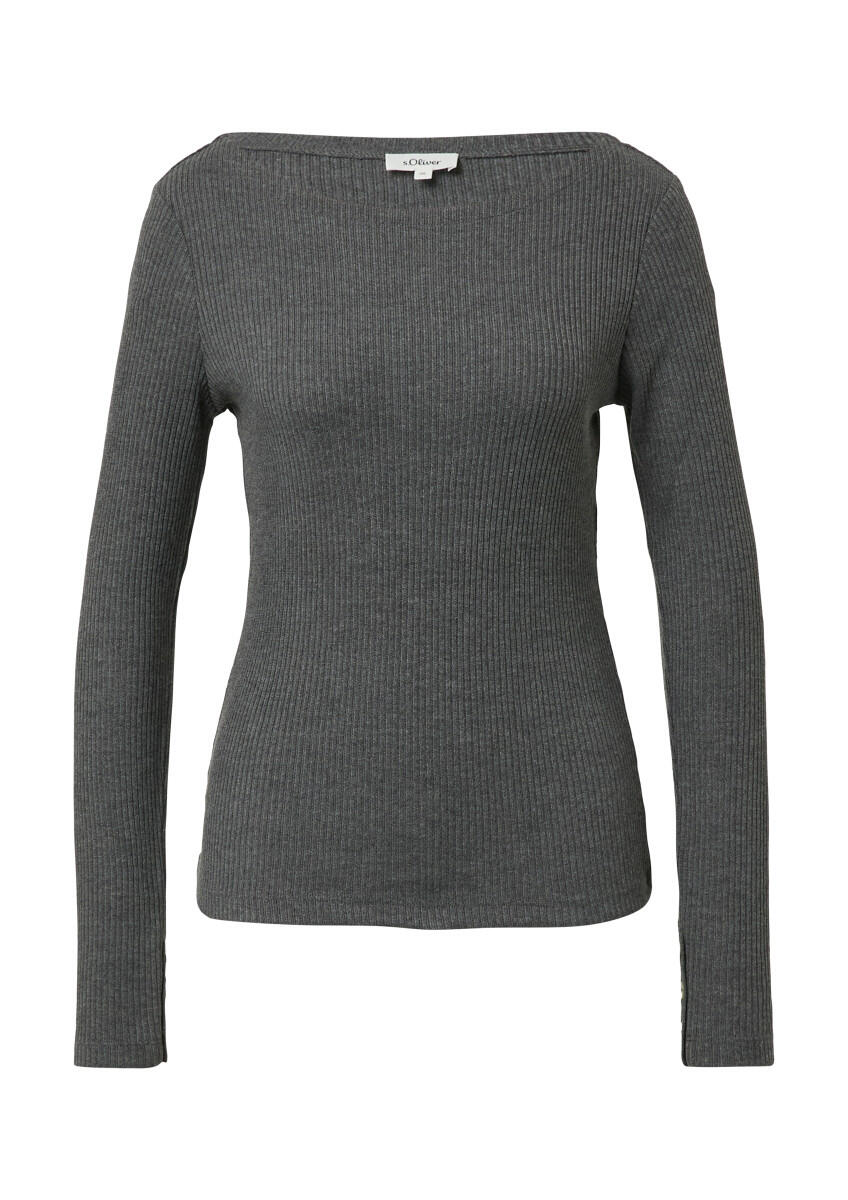 s.Oliver Red Label - Elastisches Langarm-Shirt grau - Gr. - 36 von s.Oliver Red Label
