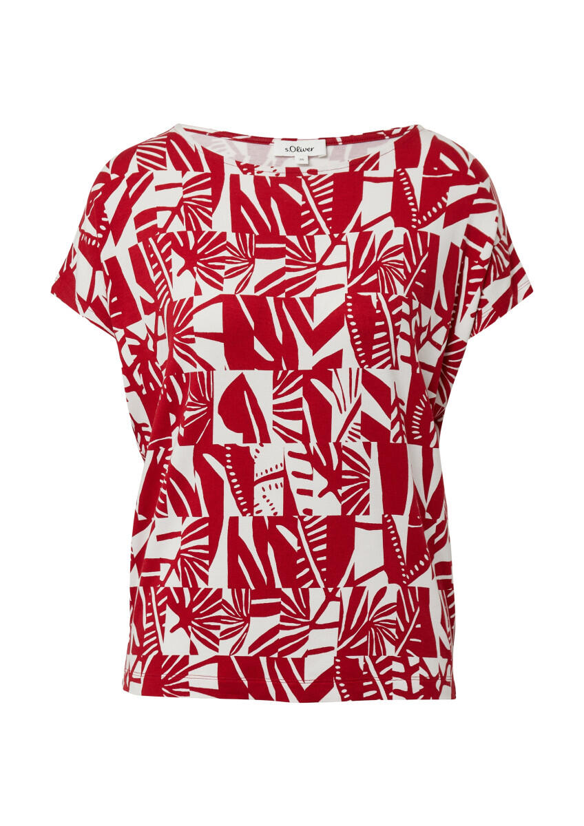 s.Oliver Red Label - Elastisches T-Shirt im Relaxed Fit rot - Gr. - 44 von s.Oliver Red Label