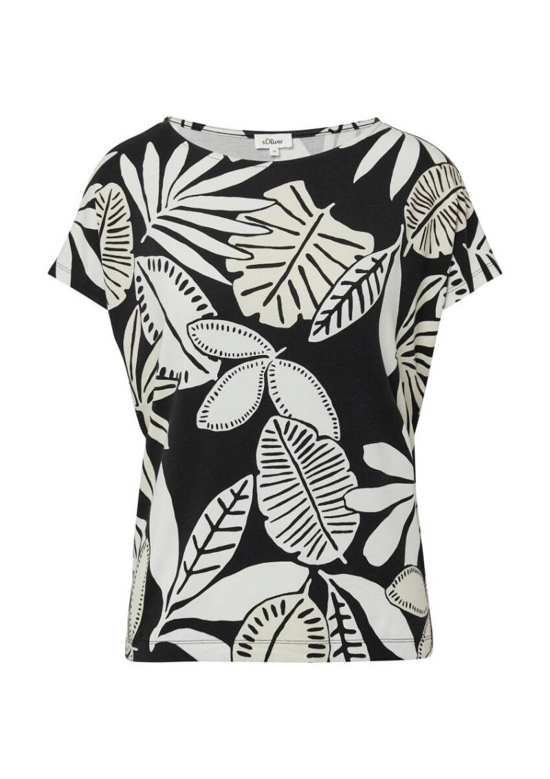 s.Oliver Red Label - Elastisches T-Shirt im Relaxed Fit schwarz - Gr. - 34 von s.Oliver Red Label