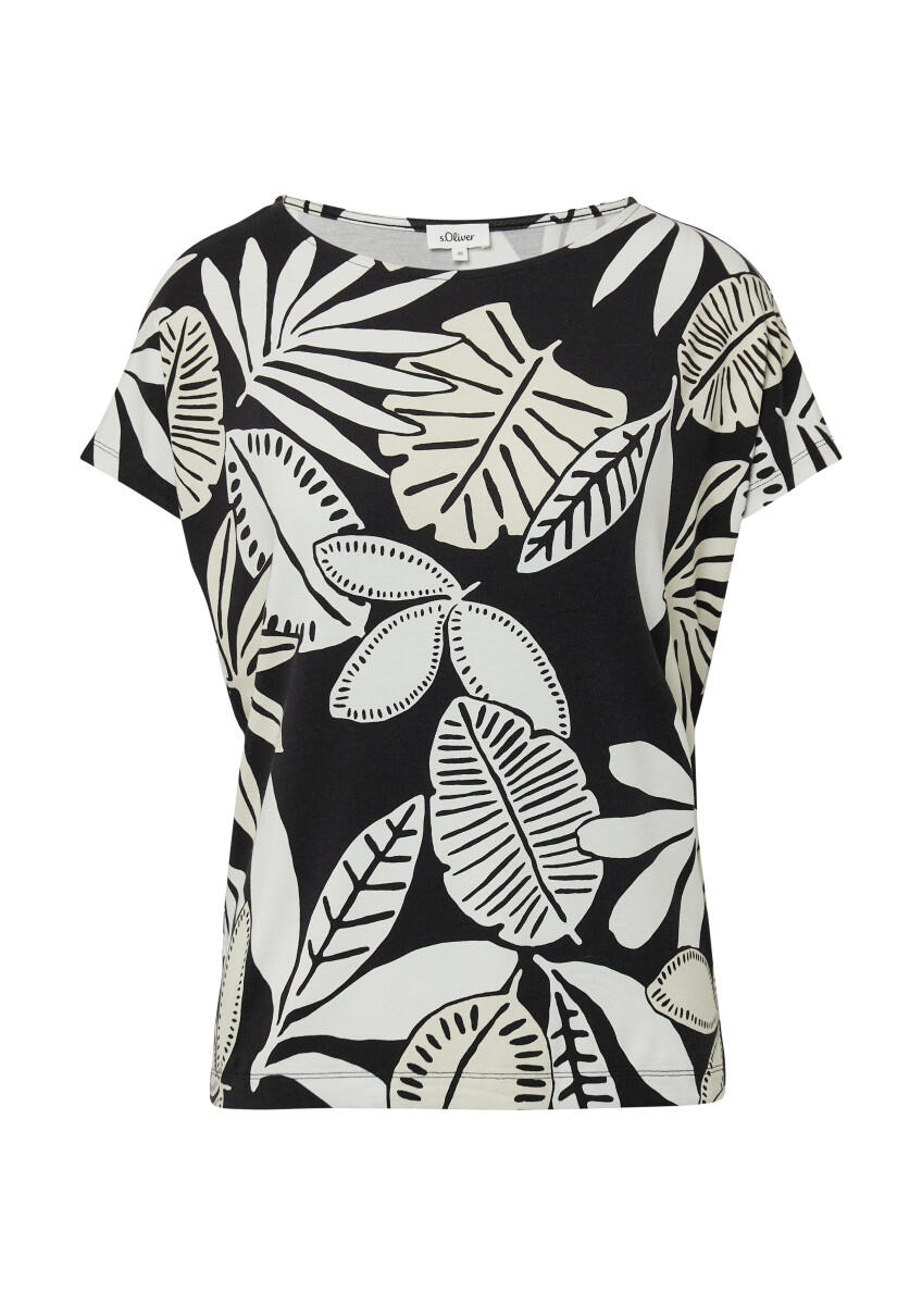 s.Oliver Red Label - Elastisches T-Shirt im Relaxed Fit schwarz - Gr. - 42 von s.Oliver Red Label