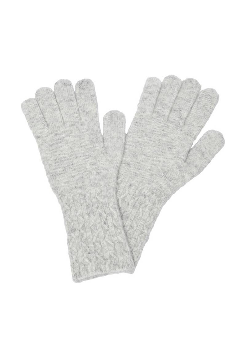 s.Oliver Red Label - Fingerhandschuhe mit Strickmuster und Wollanteil grau - Gr. - ONE SIZE von s.Oliver Red Label