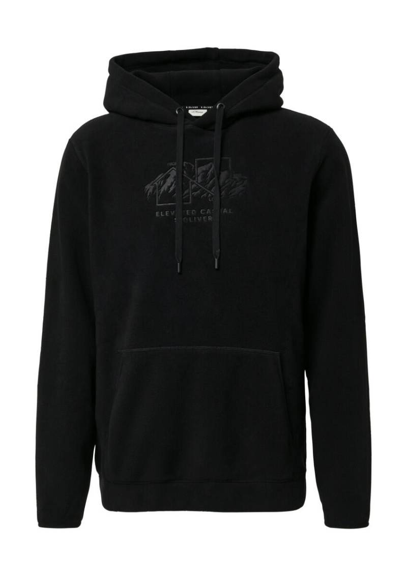 s.Oliver Red Label - Fleece-Hoodie mit Artwork schwarz - Gr. - S von s.Oliver Red Label