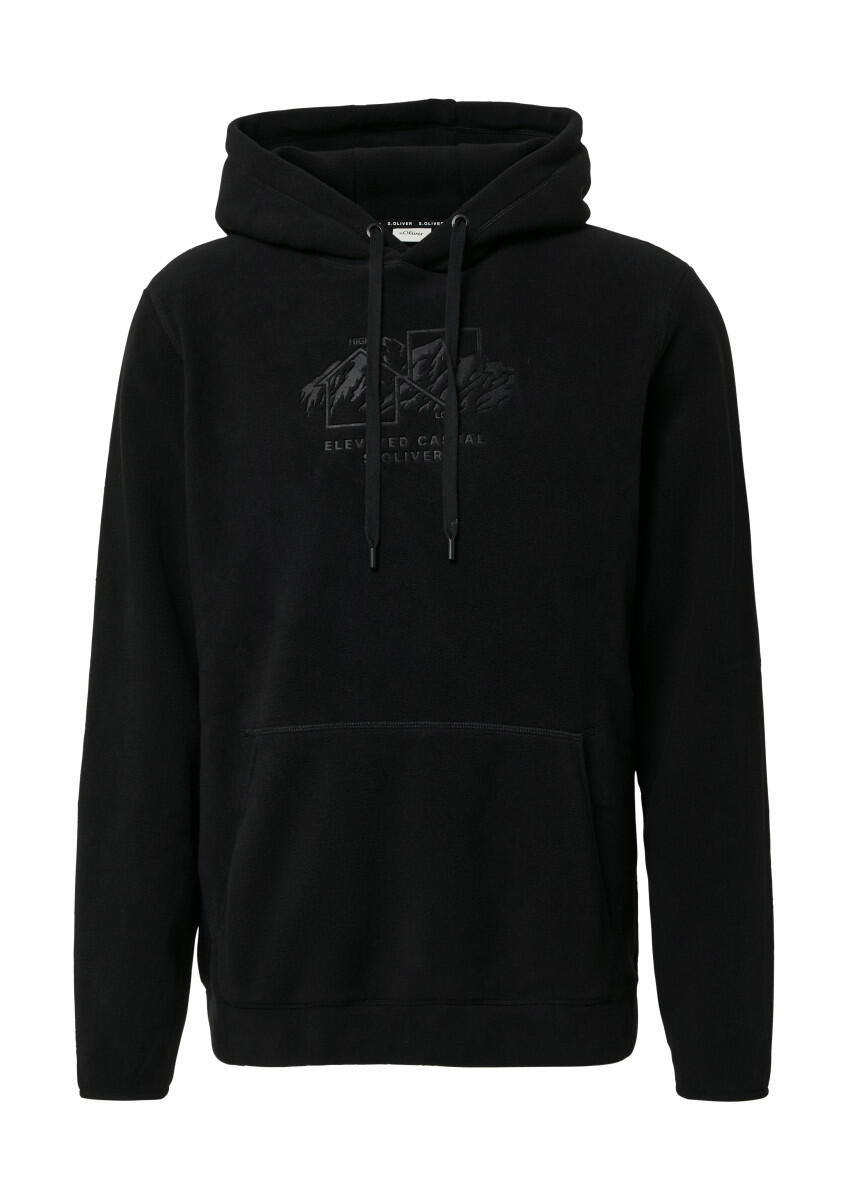 s.Oliver Red Label - Fleece-Hoodie mit Artwork schwarz - Gr. - XXL von s.Oliver Red Label