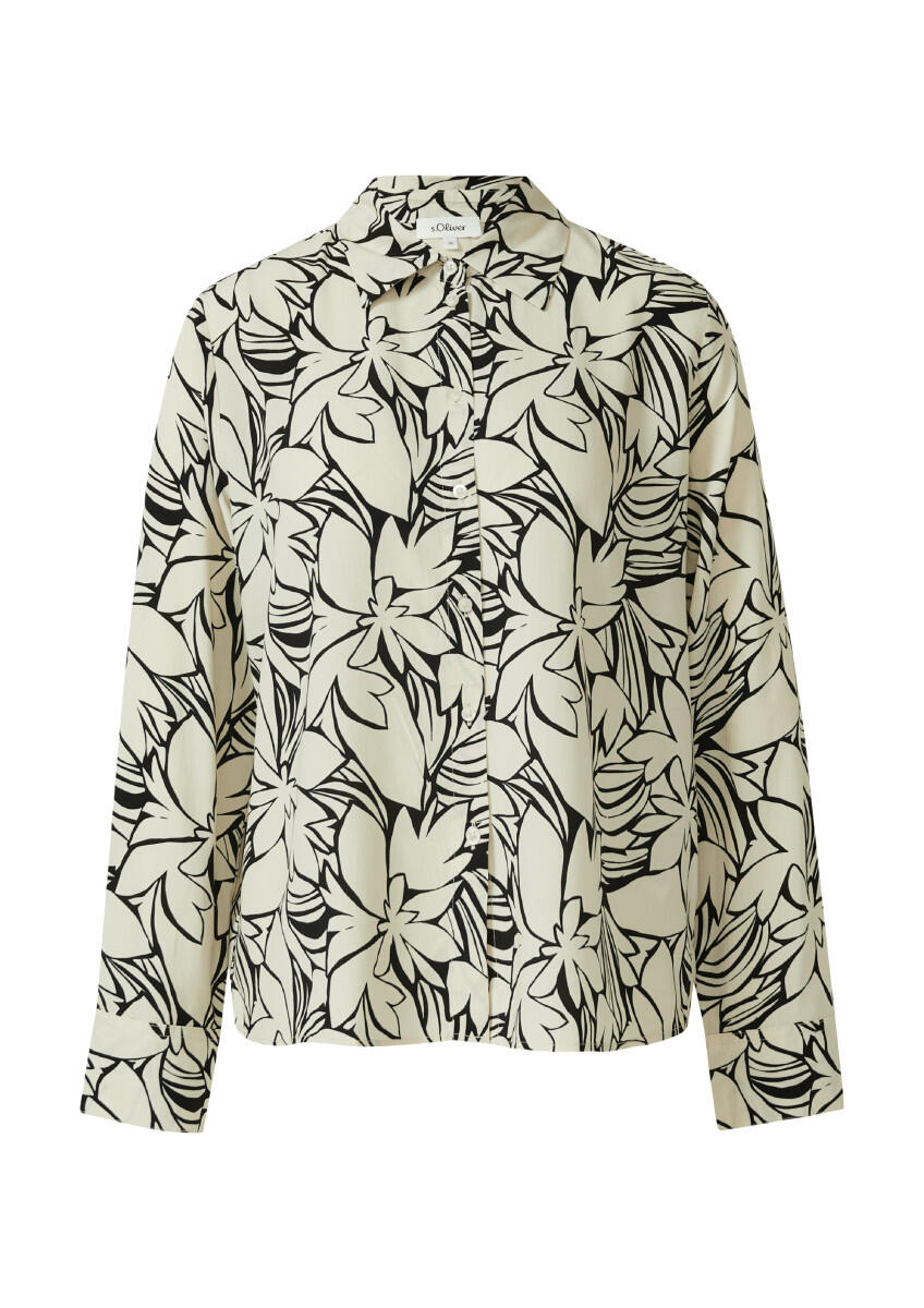 s.Oliver Red Label - Fließende Bluse mit floralem Muster schwarz/beige - Gr. - 46 von s.Oliver Red Label