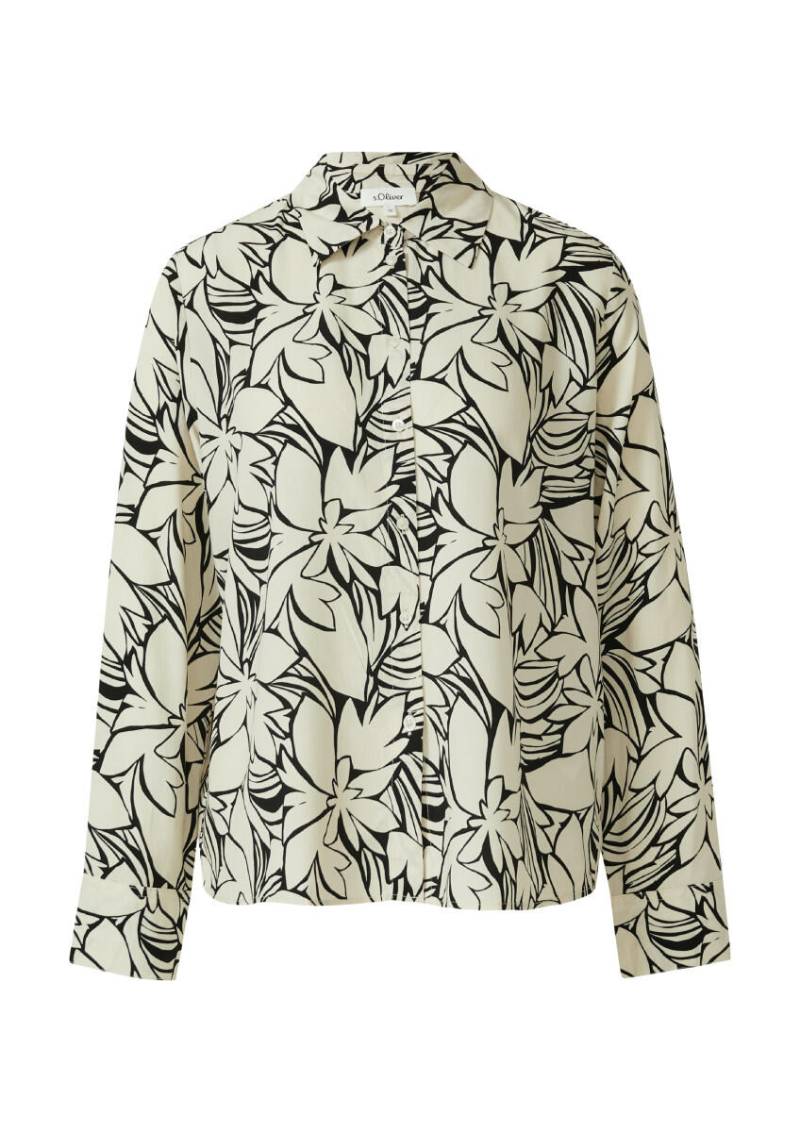 s.Oliver Red Label - Fließende Bluse mit floralem Muster schwarz/beige - Gr. - 46 von s.Oliver Red Label