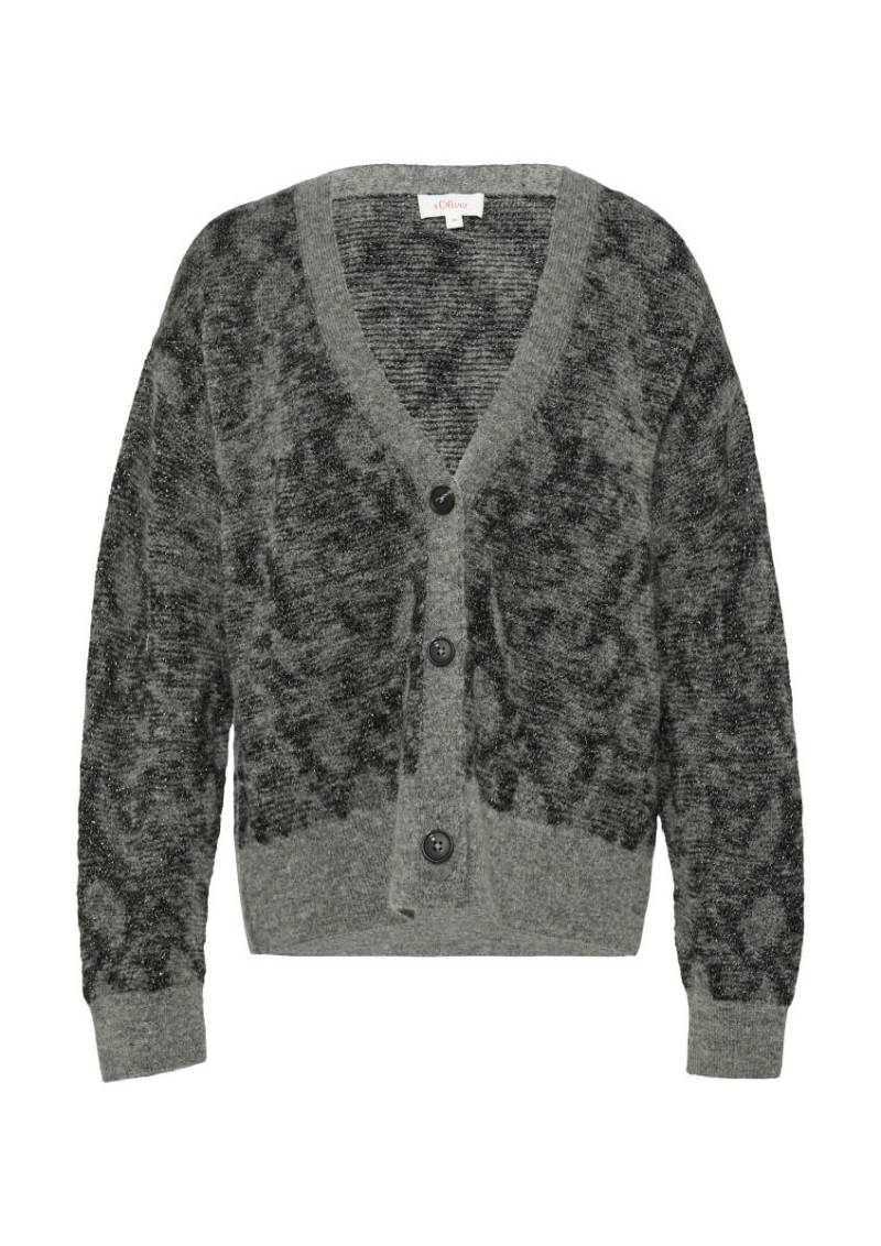 s.Oliver Red Label - Gemusterter Cardigan mit Glitzergarn grau - Gr. - 42 von s.Oliver Red Label