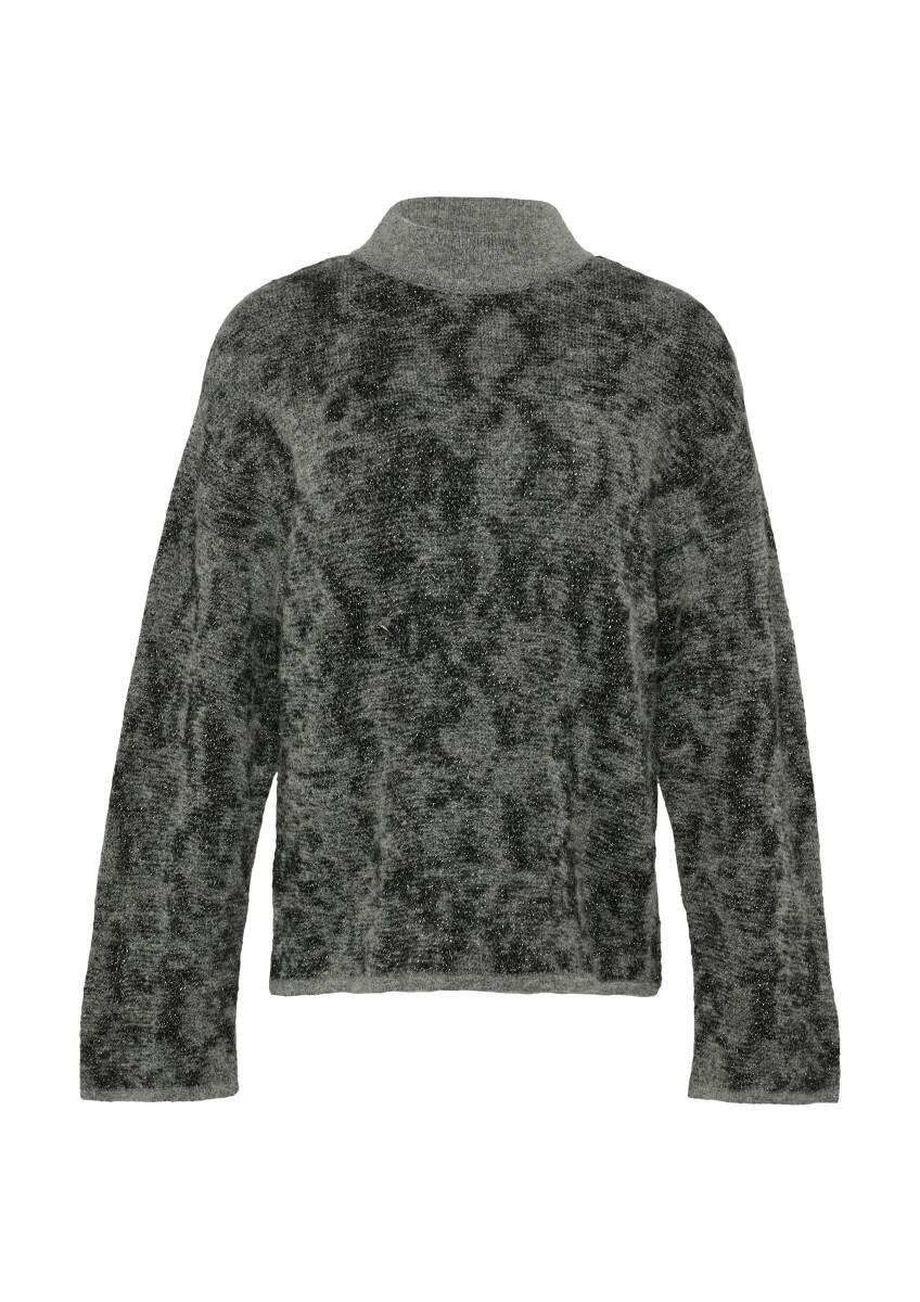 s.Oliver Red Label - Gemusterter Strickpullover mit Glitzergarn grau - Gr. - 38 von s.Oliver Red Label