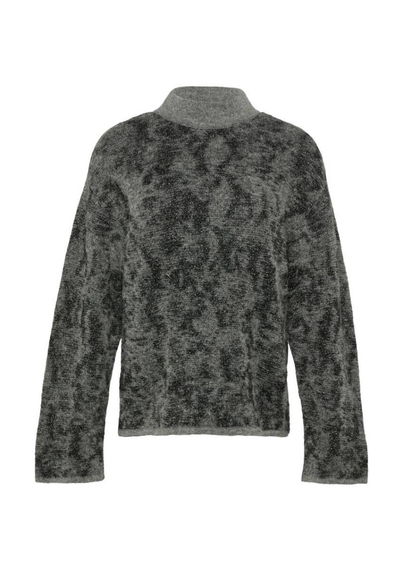 s.Oliver Red Label - Gemusterter Strickpullover mit Glitzergarn grau - Gr. - 38 von s.Oliver Red Label