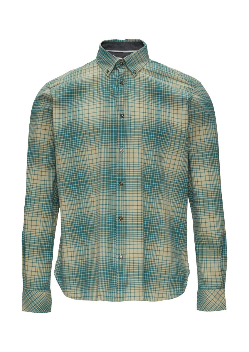 s.Oliver Red Label - Gemustertes Hemd mit Button-Down-Kragen beige/blau - Gr. - 3XL von s.Oliver Red Label