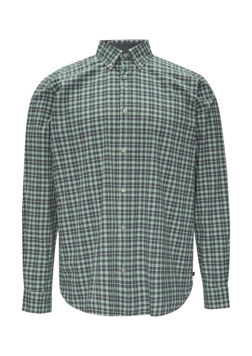 s.Oliver Red Label - Gemustertes Hemd mit Button-Down-Kragen grau/grün - Gr. - XXL von s.Oliver Red Label