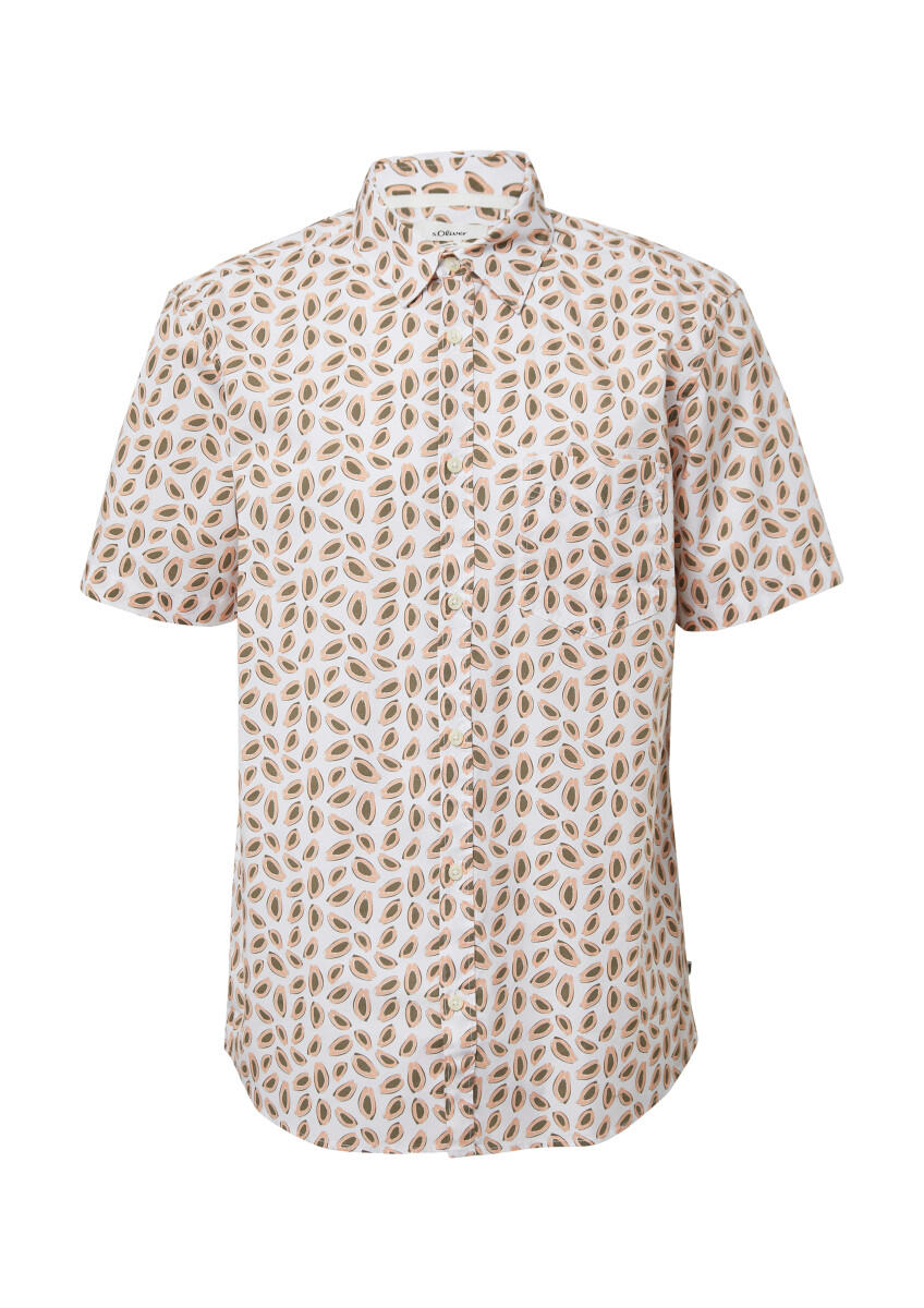 s.Oliver Red Label - Gemustertes Kurzarmhemd weiß - Gr. - XXL von s.Oliver Red Label