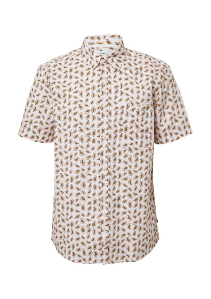 s.Oliver Red Label - Gemustertes Kurzarmhemd weiß - Gr. - XXL von s.Oliver Red Label
