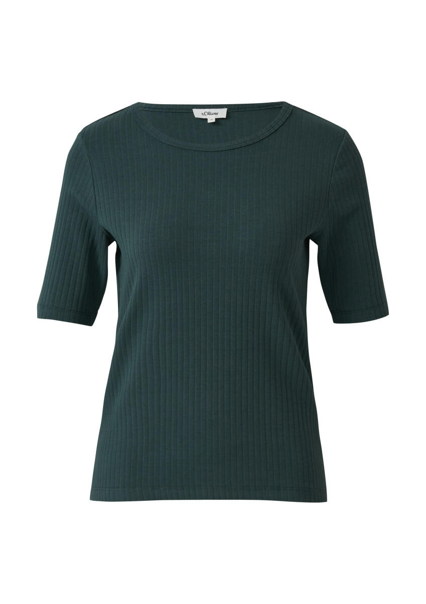 s.Oliver Red Label - Geripptes Jerseyshirt blau - Gr. - 42 von s.Oliver Red Label