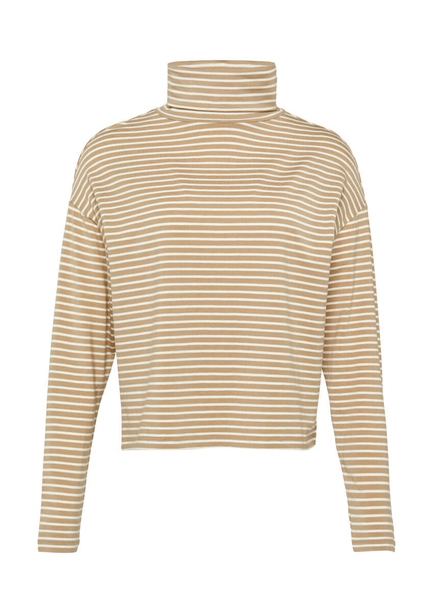s.Oliver Red Label - Gestreiftes Langarmshirt im Relaxed Fit beige/braun/weiß - Gr. - 42 von s.Oliver Red Label