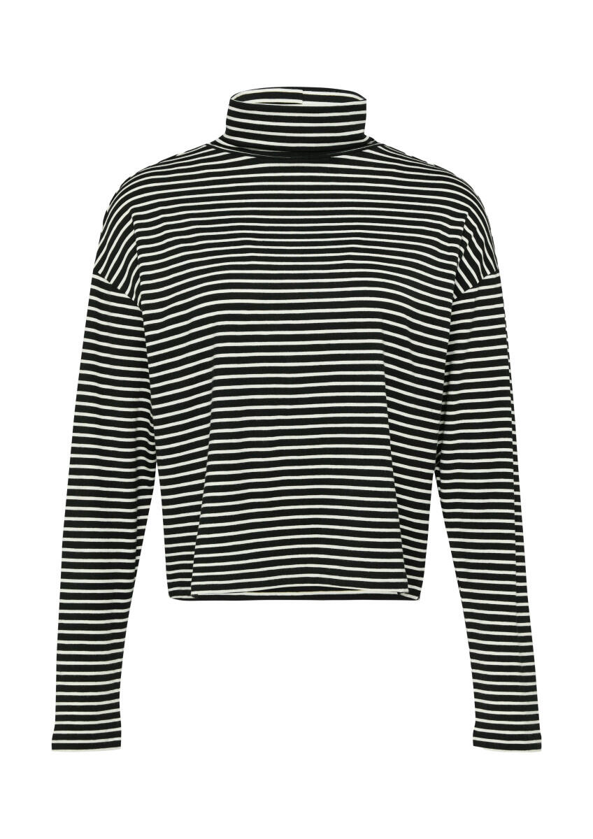 s.Oliver Red Label - Gestreiftes Langarmshirt im Relaxed Fit schwarz - Gr. - 34 von s.Oliver Red Label