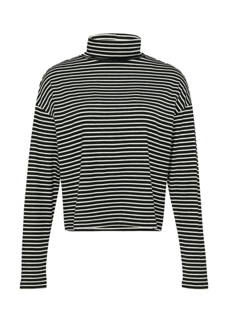 s.Oliver Red Label - Gestreiftes Langarmshirt im Relaxed Fit schwarz - Gr. - 42 von s.Oliver Red Label