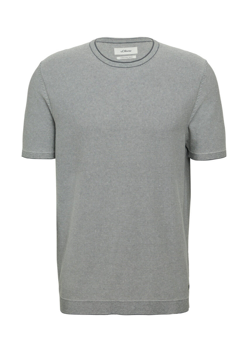s.Oliver Red Label - Gestreiftes Strick-T-Shirt aus Leinenmix grau - Gr. - XL von s.Oliver Red Label
