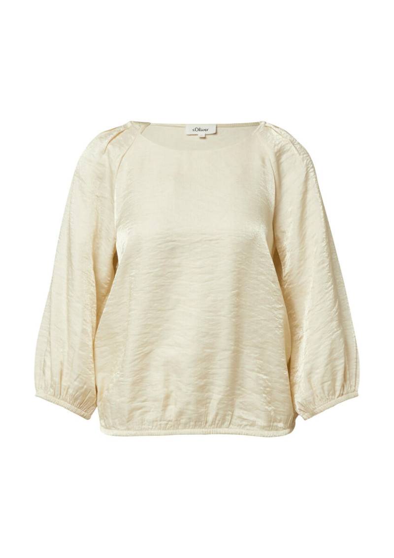 s.Oliver Red Label - Glänzende Bluse im O-Shape beige - Gr. - 36 von s.Oliver Red Label