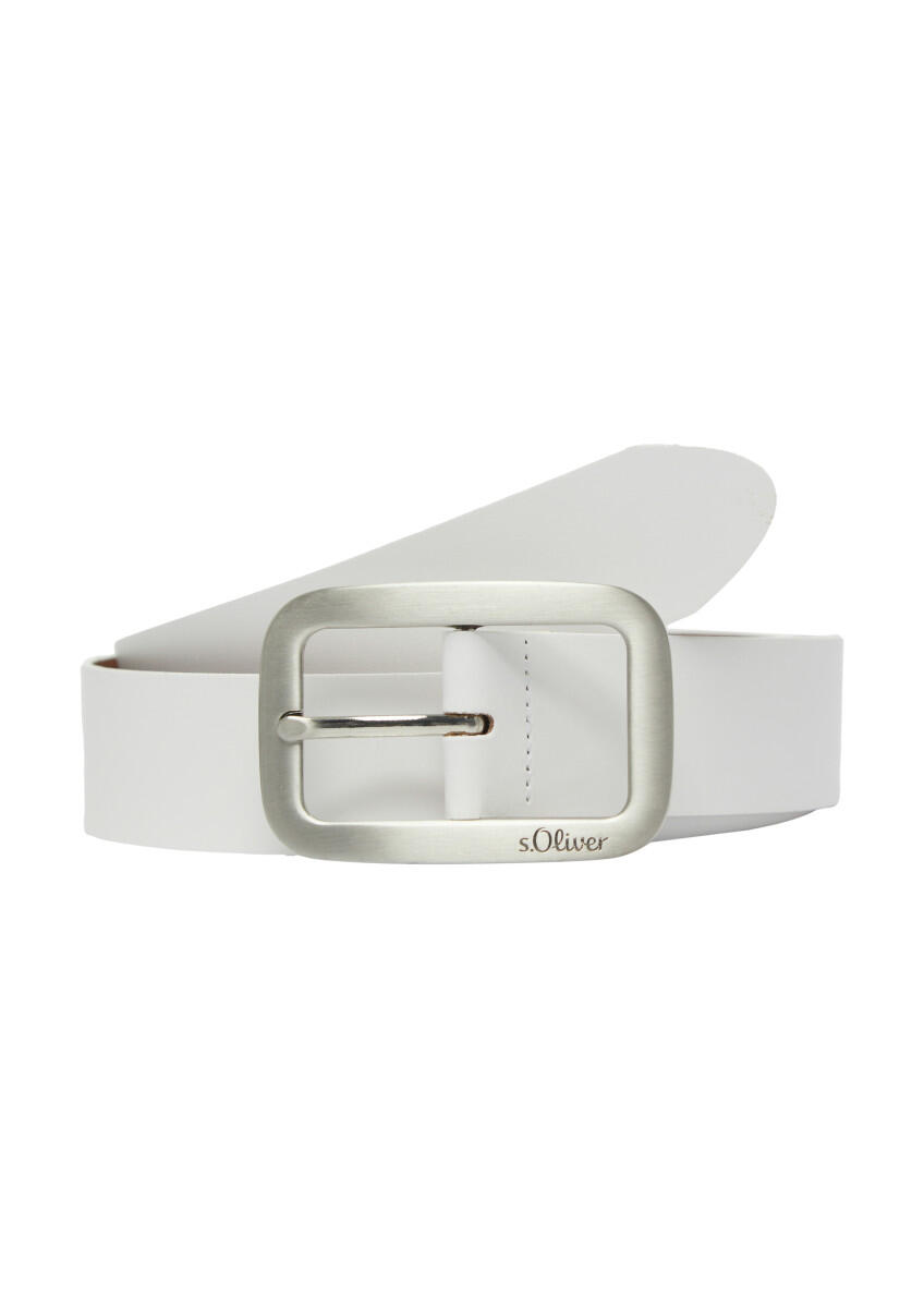 s.Oliver Red Label - Gürtel aus Leder mit Logo weiß - Gr. - 95 von s.Oliver Red Label