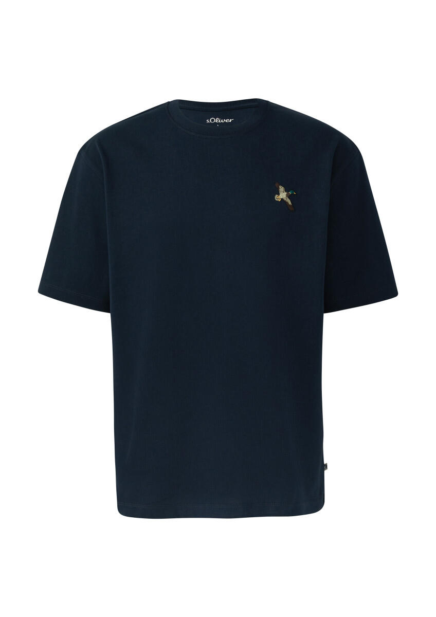 s.Oliver Red Label - Heavy Jersey T-Shirt im Relaxed Fit mit Stickerei blau - Gr. - XXL von s.Oliver Red Label