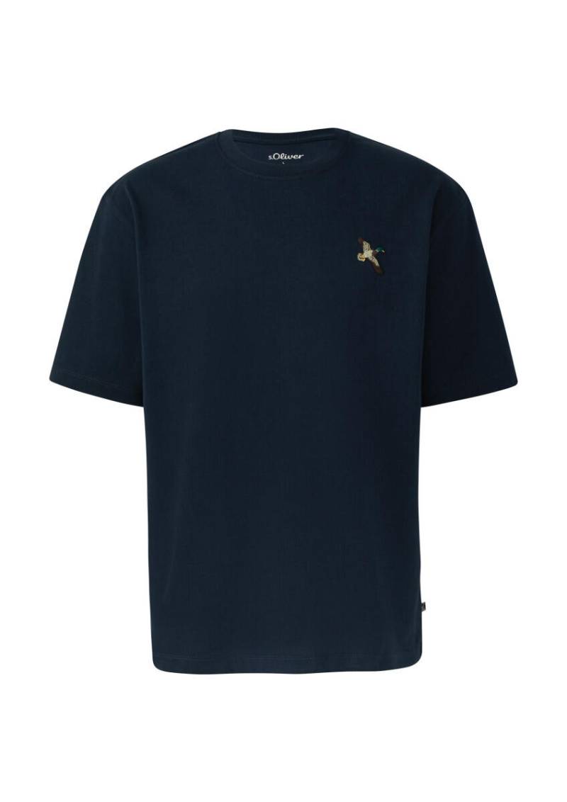 s.Oliver Red Label - Heavy Jersey T-Shirt im Relaxed Fit mit Stickerei blau - Gr. - XXL von s.Oliver Red Label