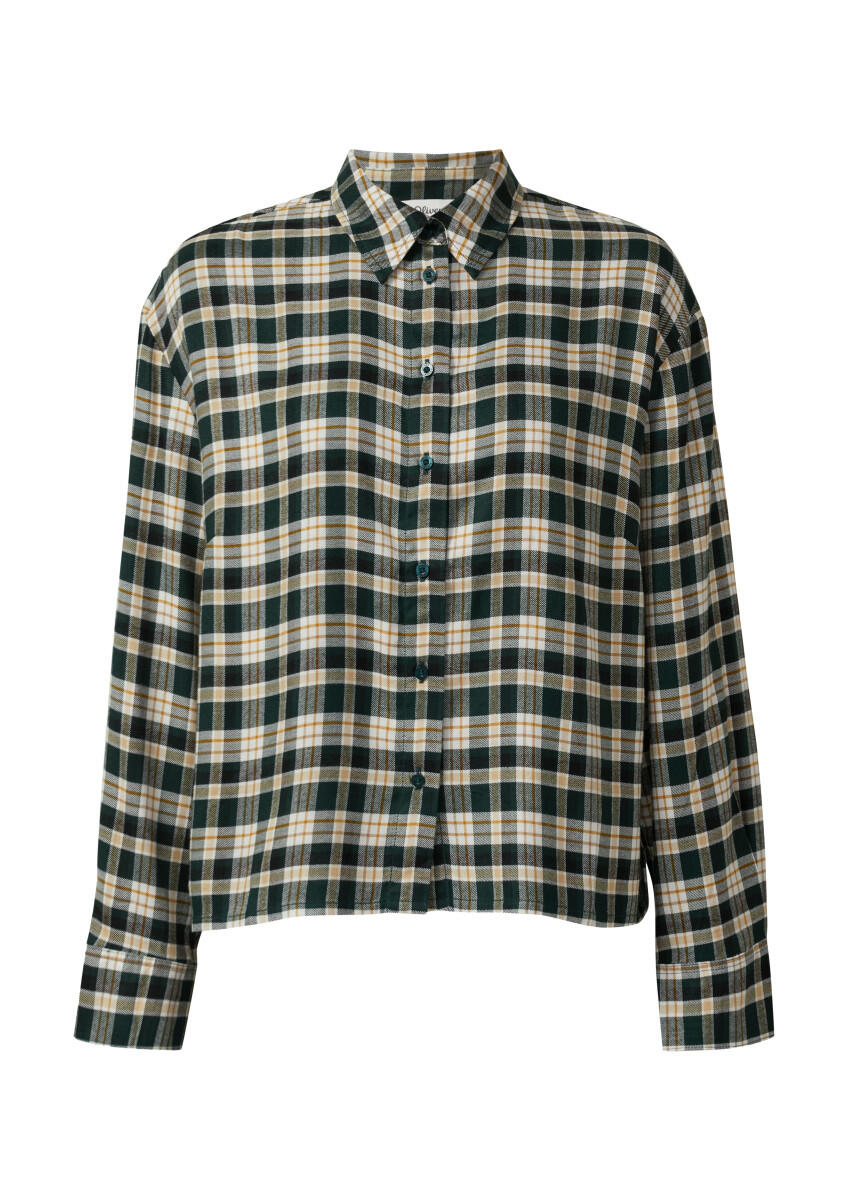 s.Oliver Red Label - Hemdbluse im Relaxed Fit mit Raffung blau - Gr. - 44 von s.Oliver Red Label