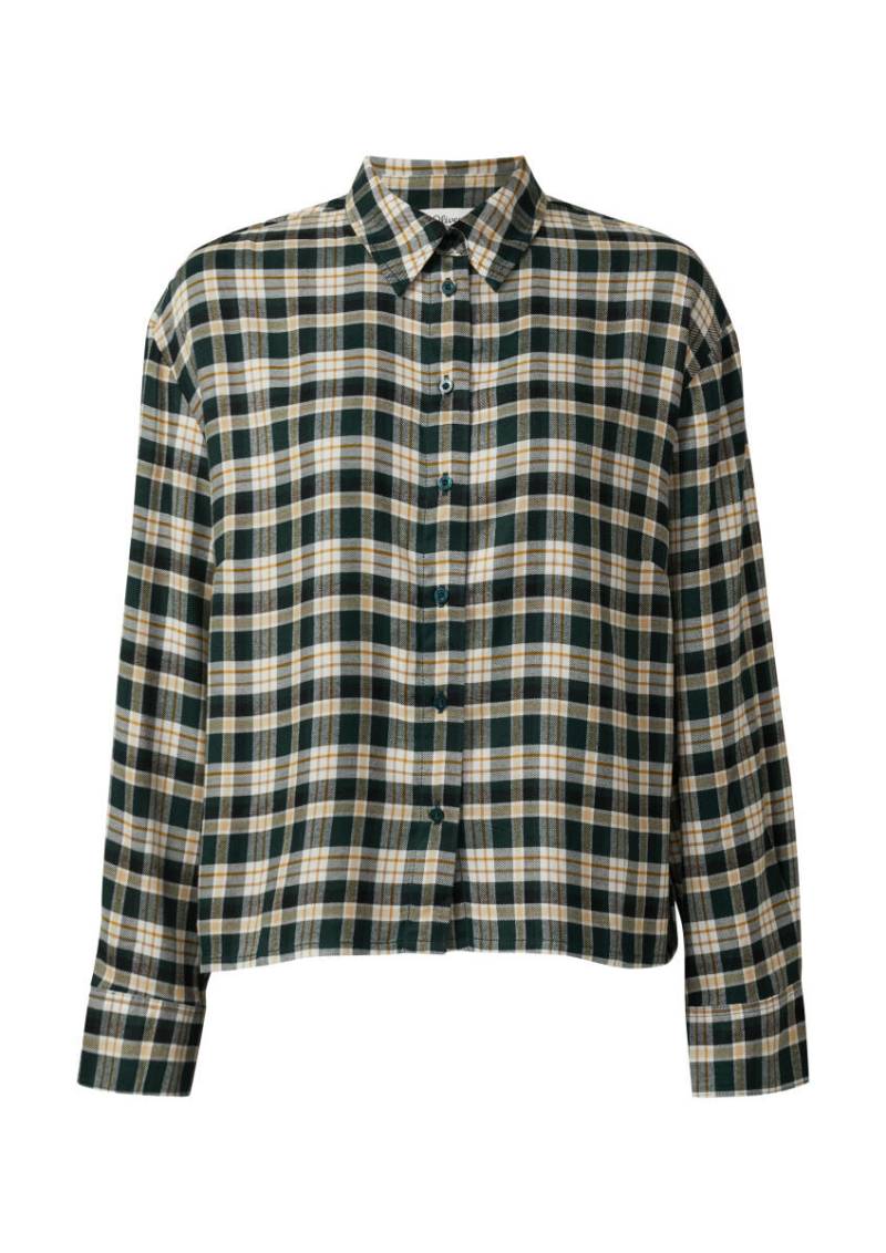 s.Oliver Red Label - Hemdbluse im Relaxed Fit mit Raffung blau - Gr. - 44 von s.Oliver Red Label