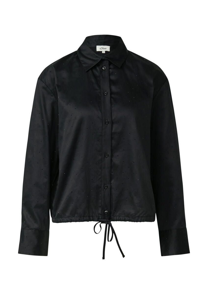 s.Oliver Red Label - Hemdbluse mit Glitzersteinen schwarz - Gr. - 44 von s.Oliver Red Label