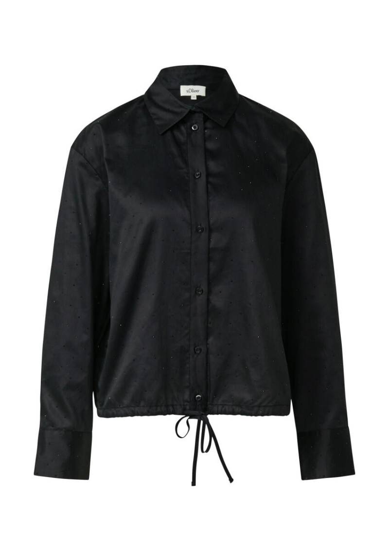 s.Oliver Red Label - Hemdbluse mit Glitzersteinen schwarz - Gr. - 46 von s.Oliver Red Label