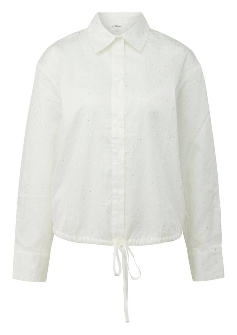 s.Oliver Red Label - Hemdbluse mit Glitzersteinen weiß - Gr. - 34 von s.Oliver Red Label