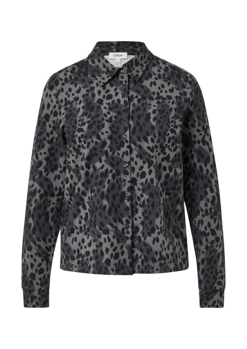 s.Oliver Red Label - Hemdbluse mit verlängertem Rückensaum grau - Gr. - 36 von s.Oliver Red Label