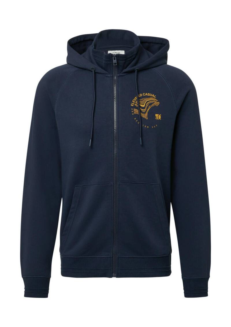 s.Oliver Red Label - Hoodie mit Frontprint blau - Gr. - M von s.Oliver Red Label