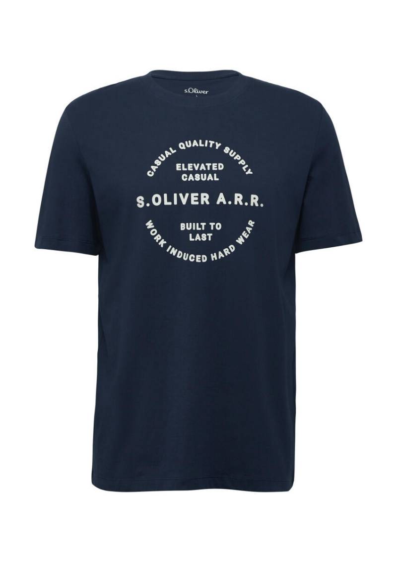 s.Oliver Red Label - Jersey-T-Shirt aus Baumwolle mit Frontprint blau - Gr. - M von s.Oliver Red Label