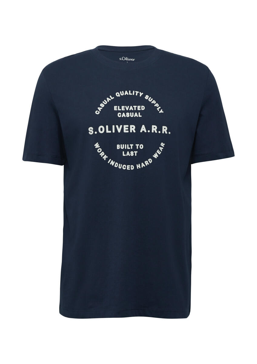 s.Oliver Red Label - Jersey-T-Shirt aus Baumwolle mit Frontprint blau - Gr. - S von s.Oliver Red Label