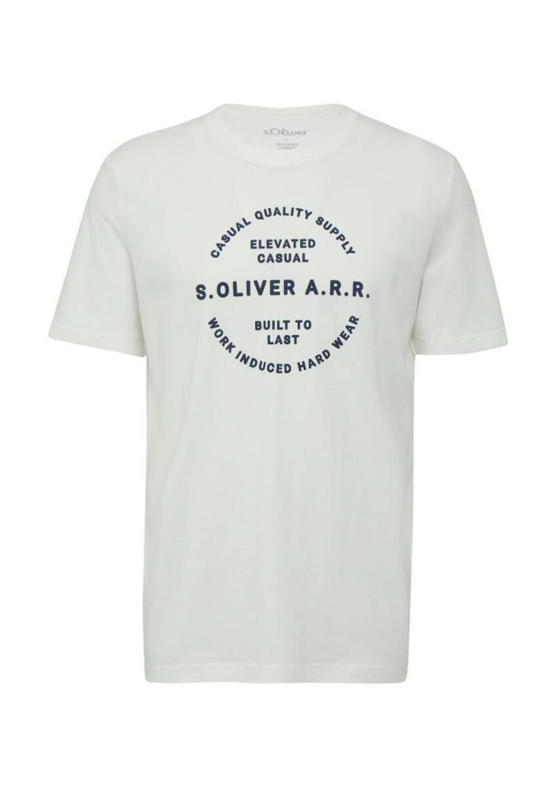 s.Oliver Red Label - Jersey-T-Shirt aus Baumwolle mit Frontprint weiß - Gr. - XXL von s.Oliver Red Label